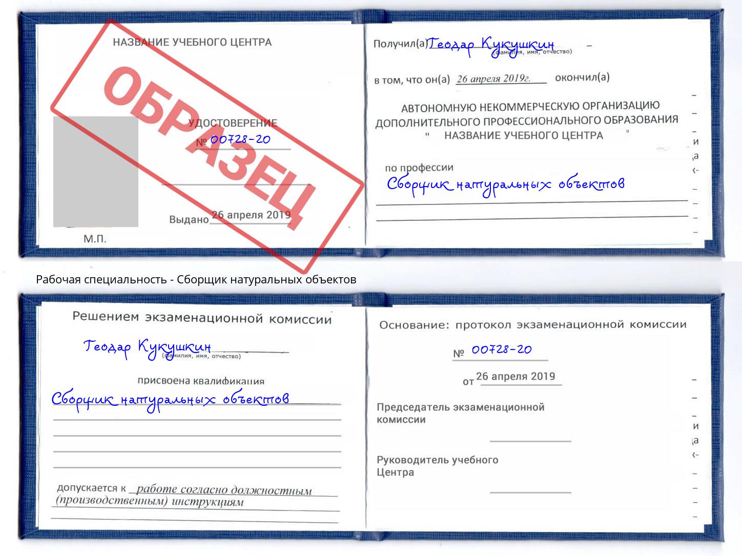 Сборщик натуральных объектов Новороссийск