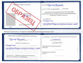 Обучение Аппаратчик производствакремнийорганических лаков